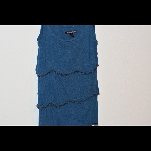 American eagle scalloped tank top with beads - Picture 3 of 6